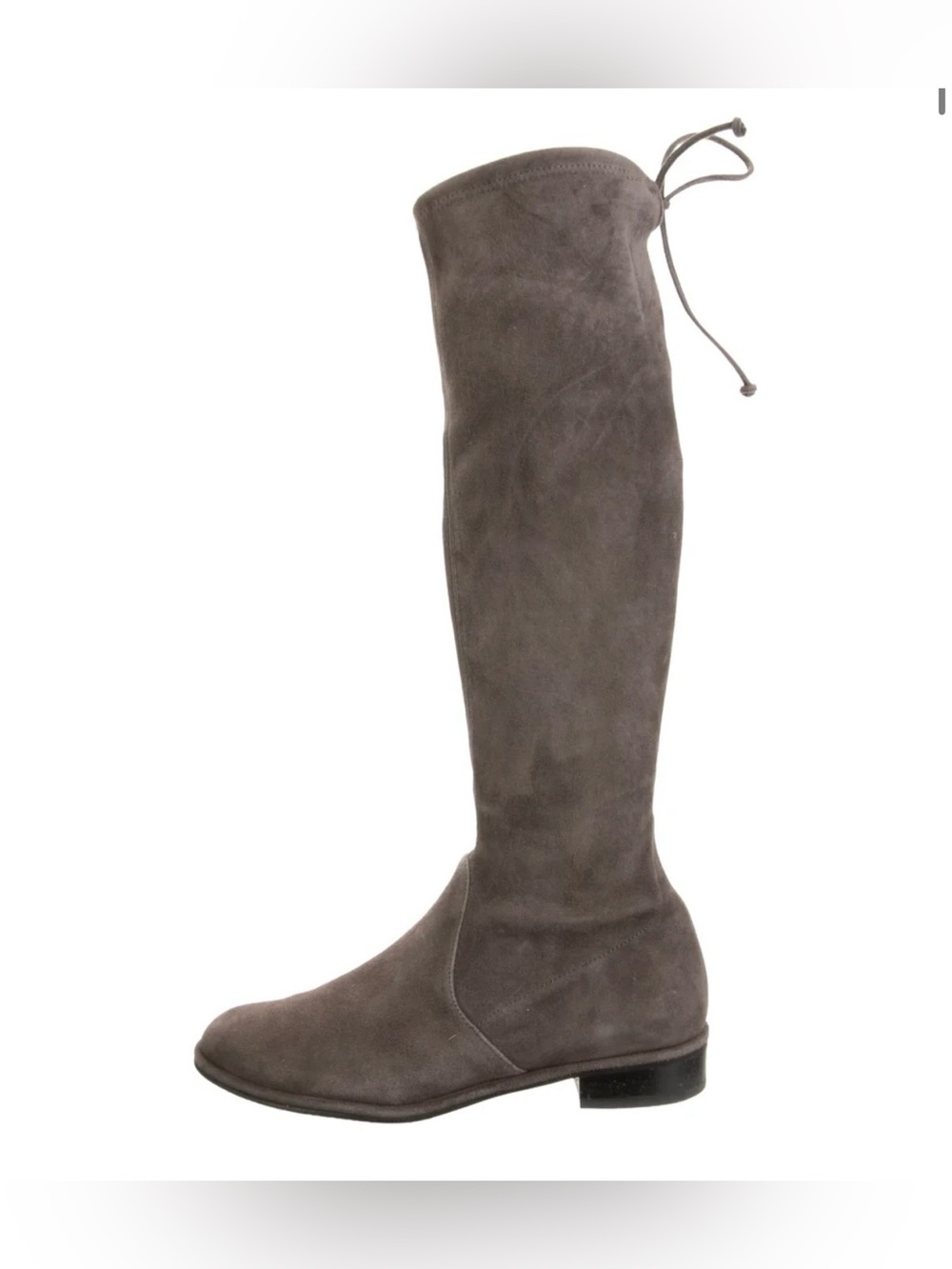 Stuart Weitzman Gray Suede Over-the-Knee Boots with Top Tie